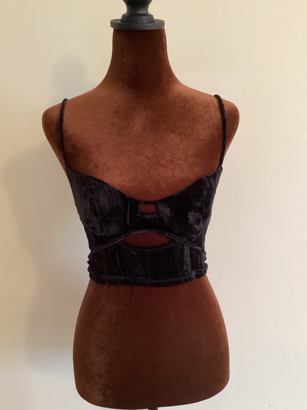 Urban Outfitters cutout front and back velvet crop top